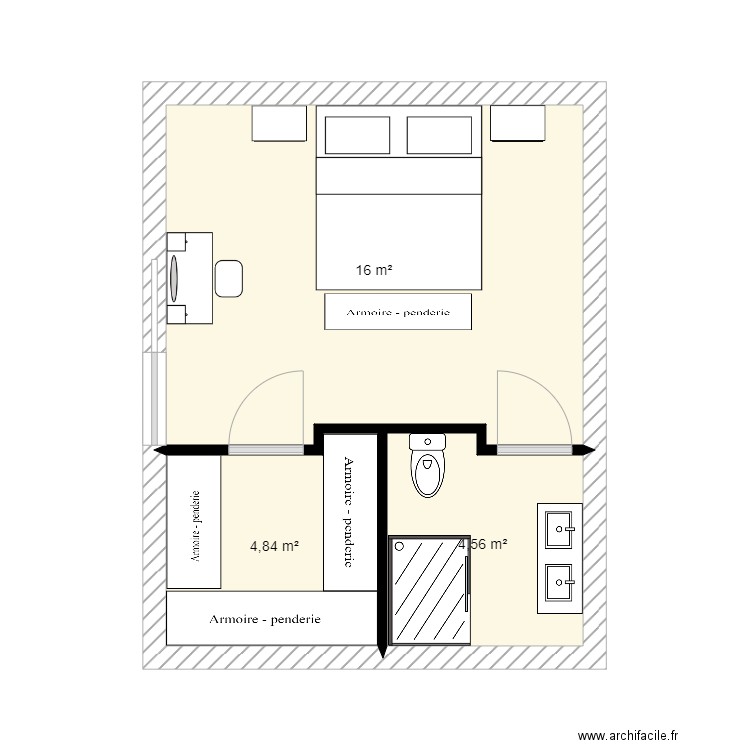 PLAN SUITE PARENTALE 1. Plan de 0 pièce et 0 m2