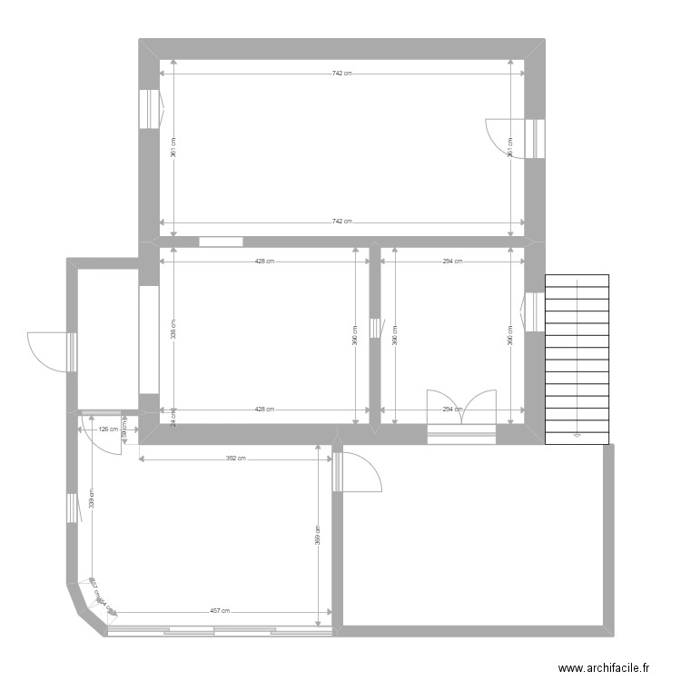 Boissy RdC. Plan de 4 pièces et 73 m2