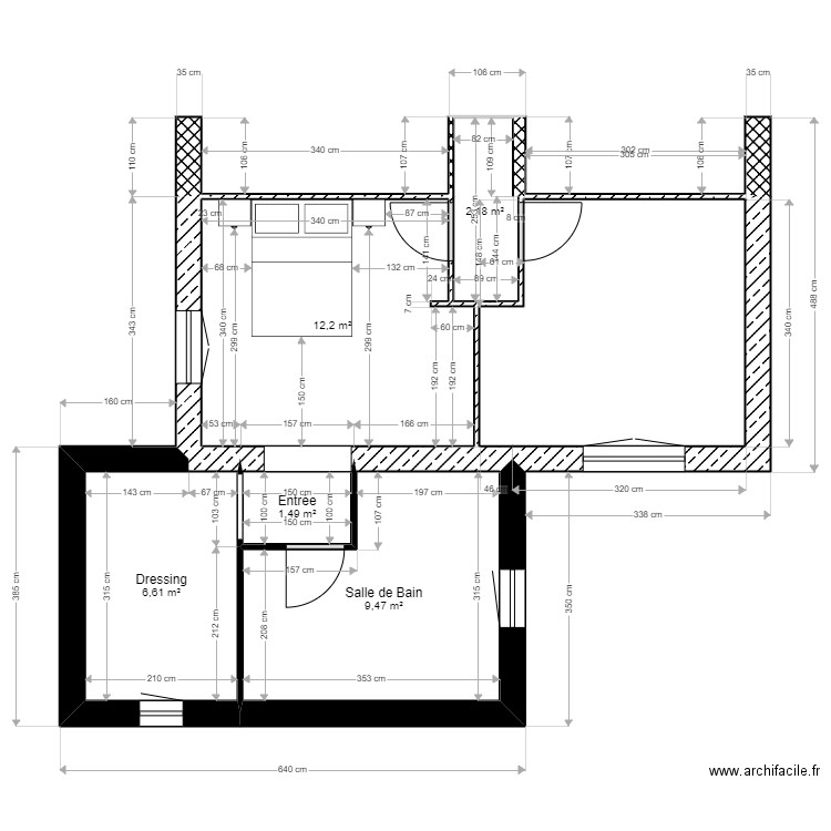 AGRANDISSEMENT . Plan de 0 pièce et 0 m2