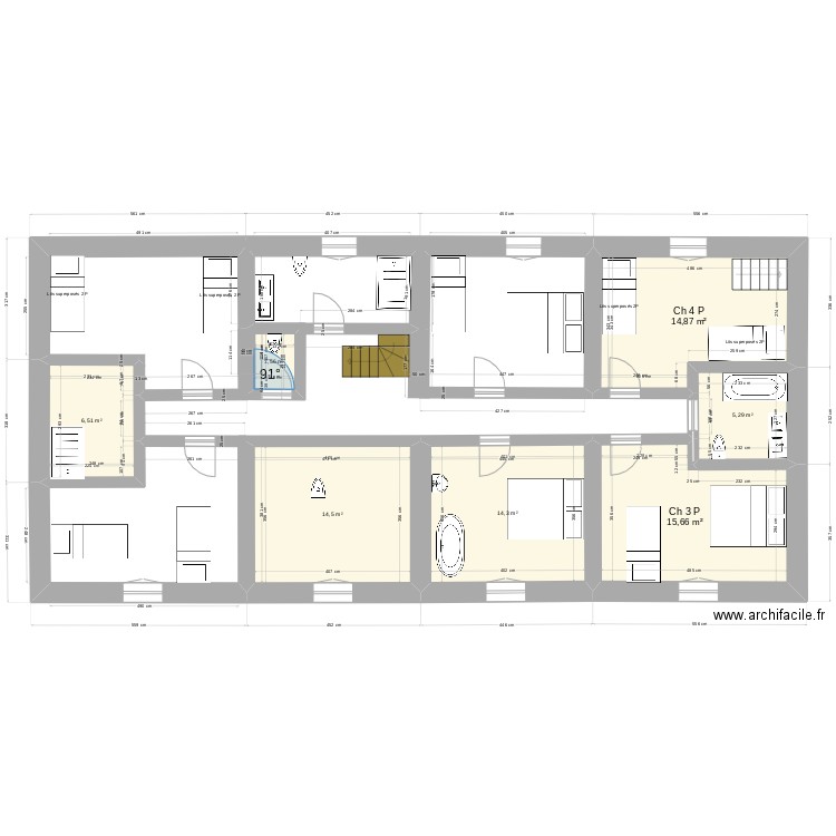 Clos 1er V13032023. Plan de 7 pièces et 73 m2