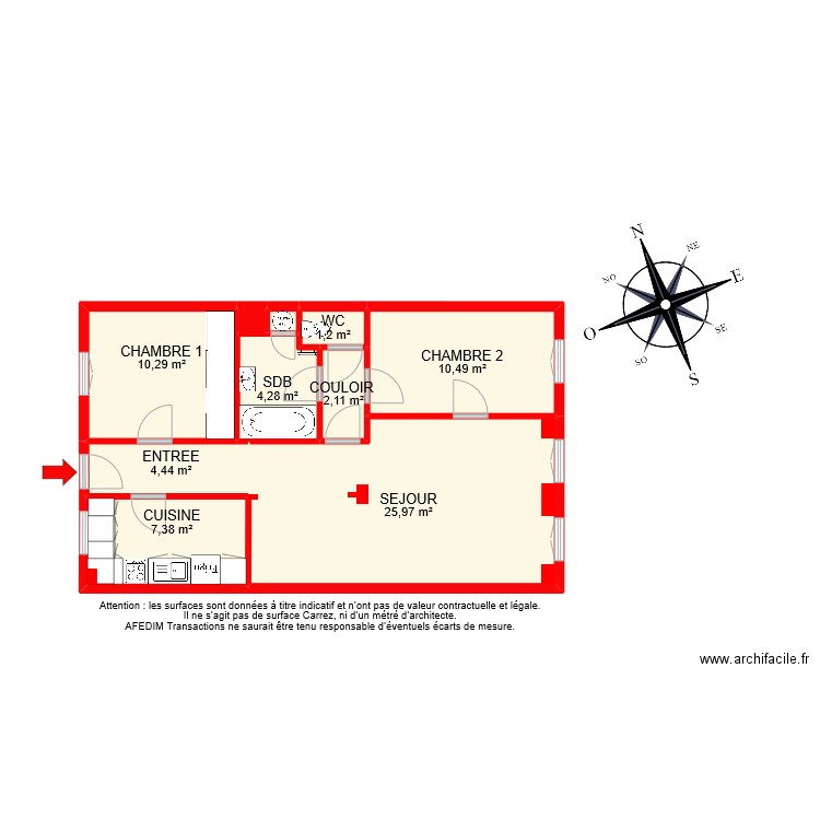 BI 11532. Plan de 10 pièces et 67 m2