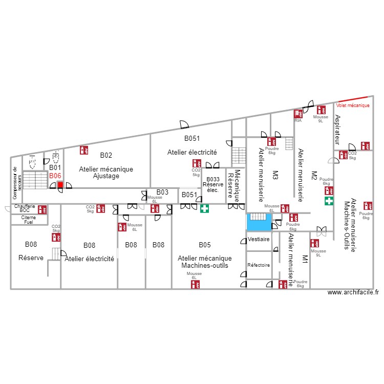 IDBHatelierIncendie. Plan de 0 pièce et 0 m2