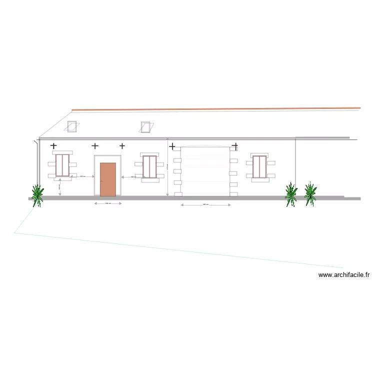 facade grange principale . Plan de 