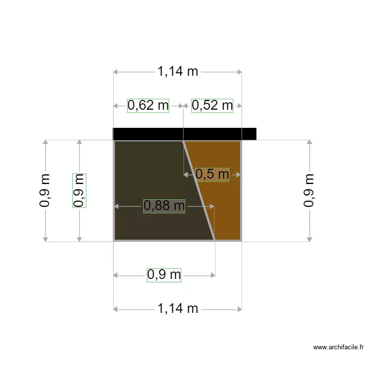 ilot cuisine. Plan de 