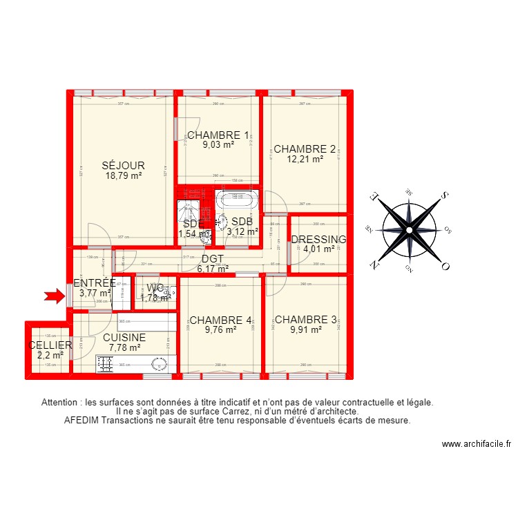 BI13732 -. Plan de 18 pièces et 106 m2