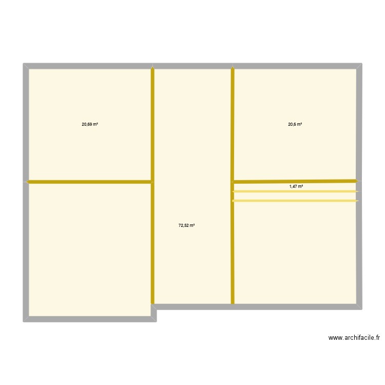 st nz RC. Plan de 4 pièces et 115 m2
