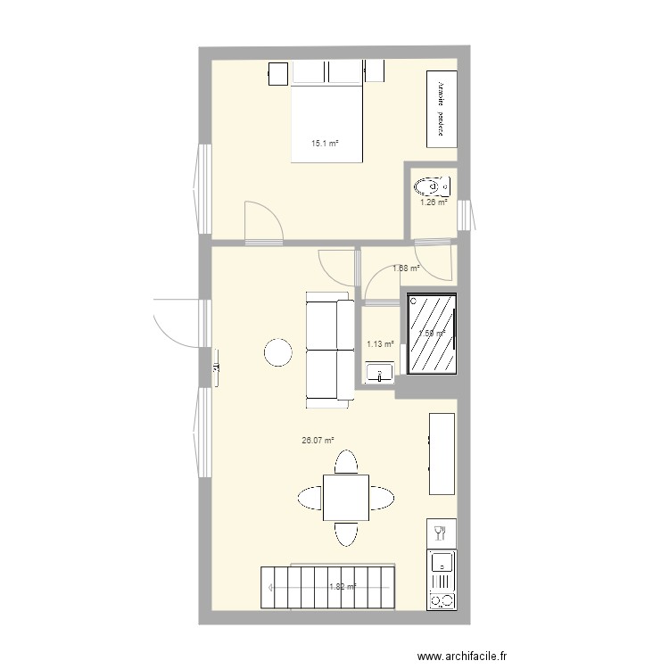 studio paul final meuble II. Plan de 0 pièce et 0 m2