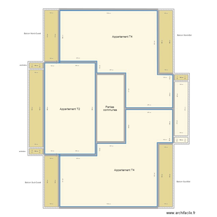 Balcons Rosiers. Plan de 12 pièces et 295 m2