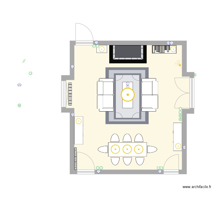 Manoir rdc SALON AMENAGE. Plan de 0 pièce et 0 m2