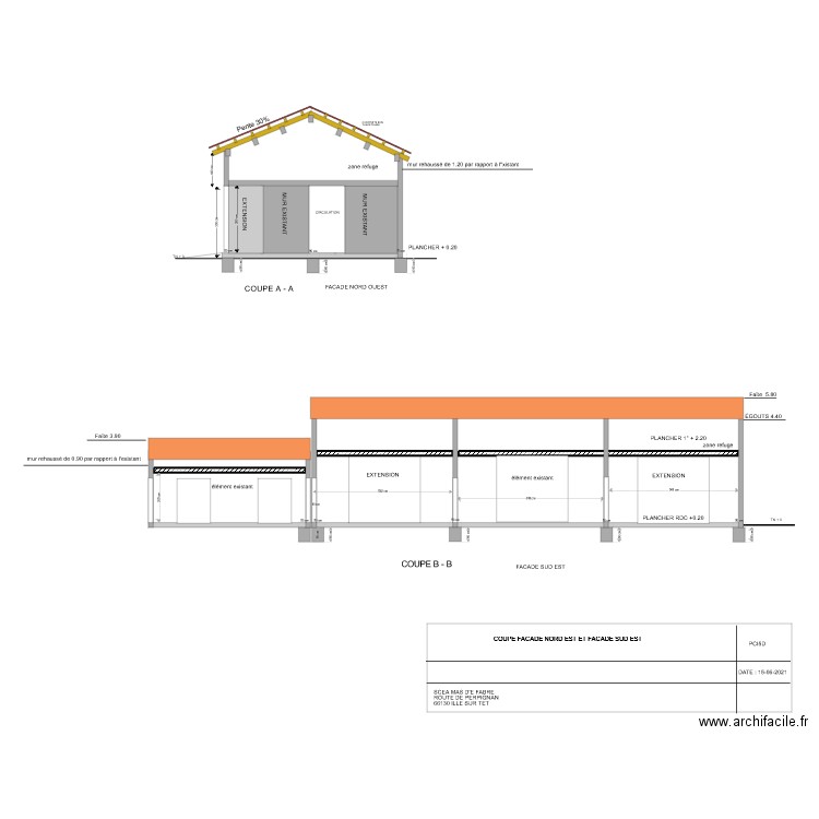 PLAN DE COUPE HANGAR MOULIN A HUILE. Plan de 0 pièce et 0 m2