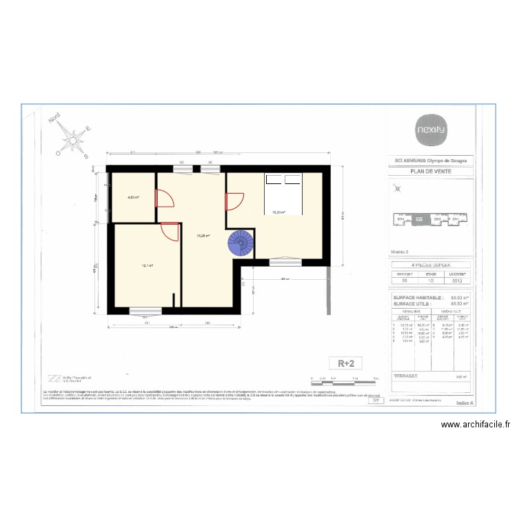 escalier colimaçon. Plan de 0 pièce et 0 m2