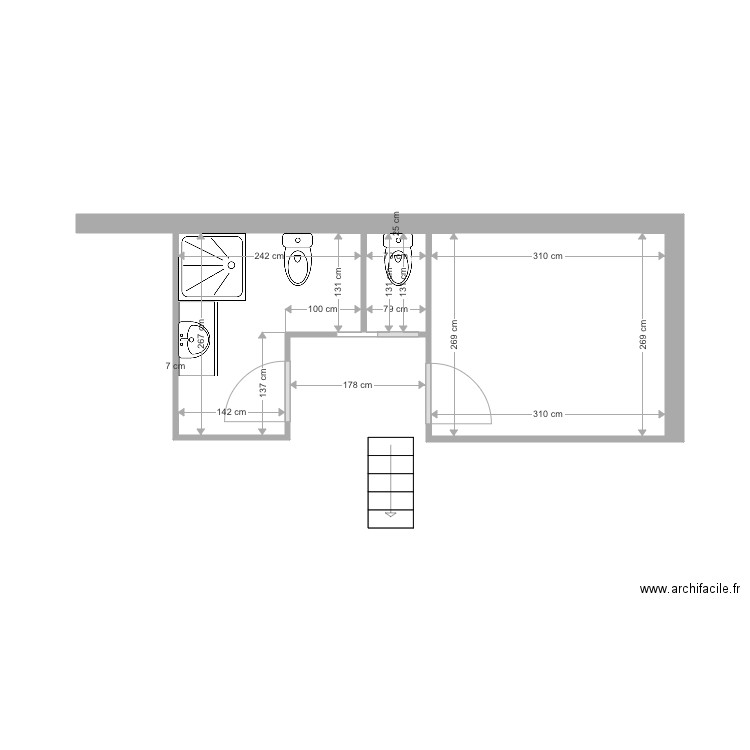 sdb Pénerf plan partiel. Plan de 0 pièce et 0 m2