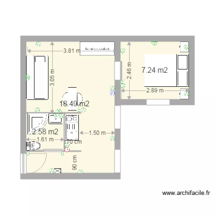 Paris 14 T2 28m. Plan de Paris 14 T2 28m. Plan de