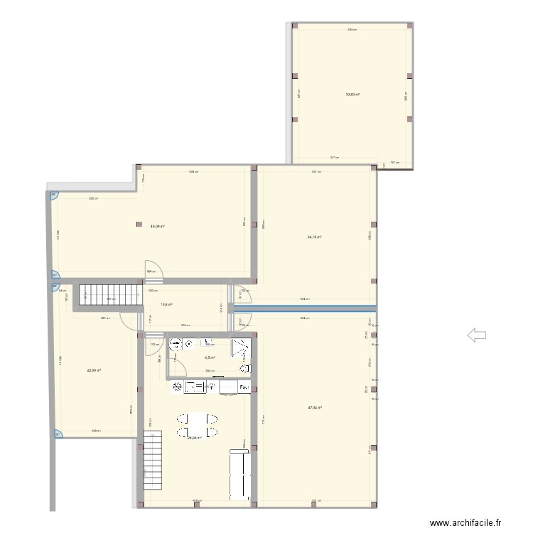 essai3. Plan de 25 pièces et 610 m2