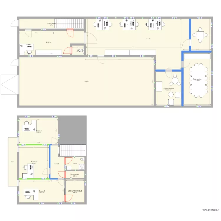 VILLEBON 2 porte. Plan de 