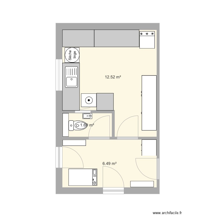 amenagement cellier avec wc. Plan de 0 pièce et 0 m2