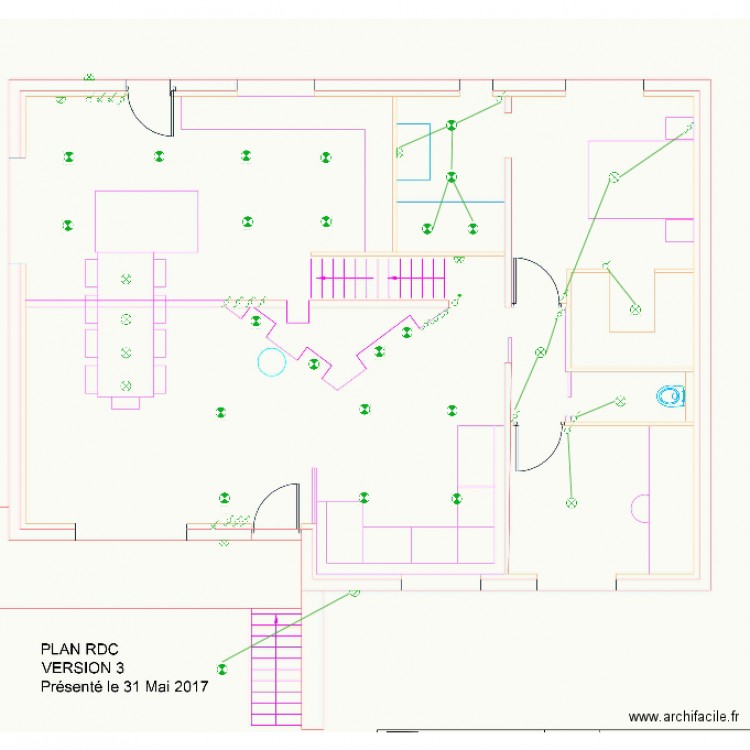 Plan éclairage. Plan de 0 pièce et 0 m2