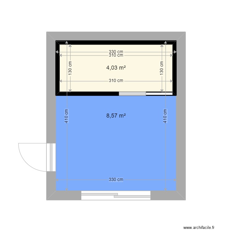 Salle d'eau + chambre. Plan de 0 pièce et 0 m2