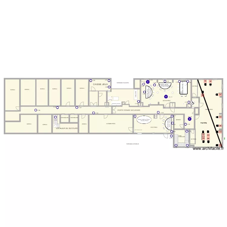 Plan Salon Priv&eacute; au 29 Juillet 2021. Plan de 