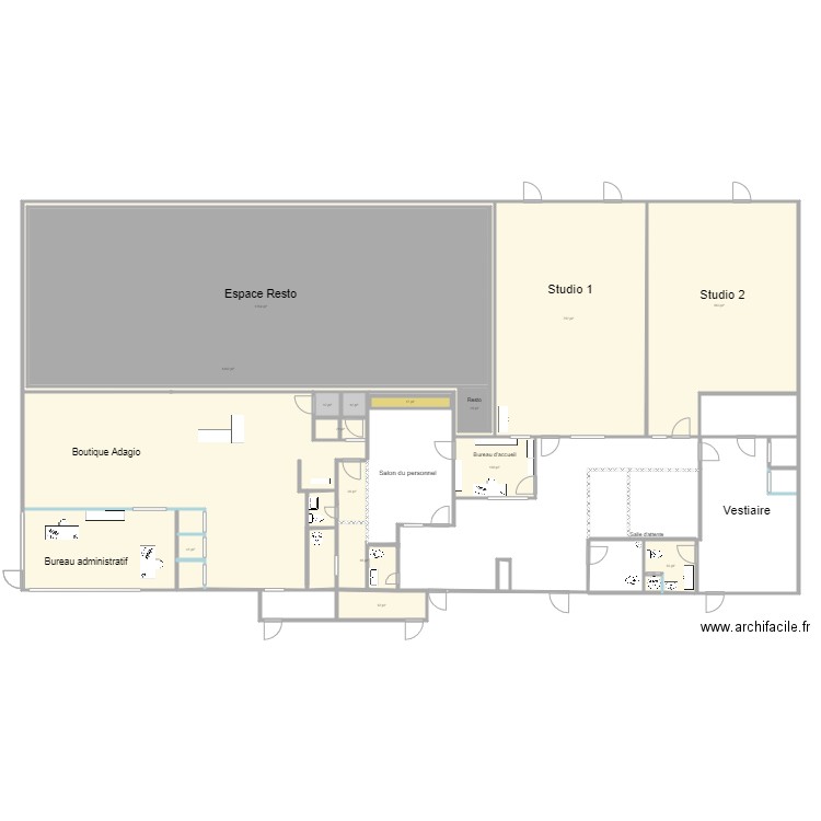 EDNL rez de chaussé mrs 2022. Plan de 29 pièces et 1253 m2