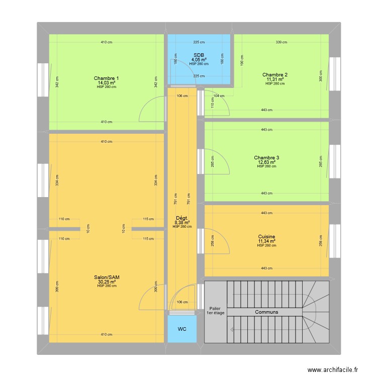 Appartement T5 - 1er étage - Audun. Plan de 9 pièces et 103 m2