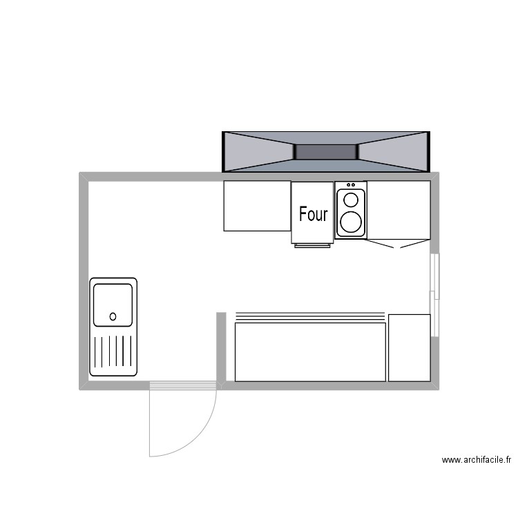 gueuleton V2. Plan de 1 pièce et 10 m2