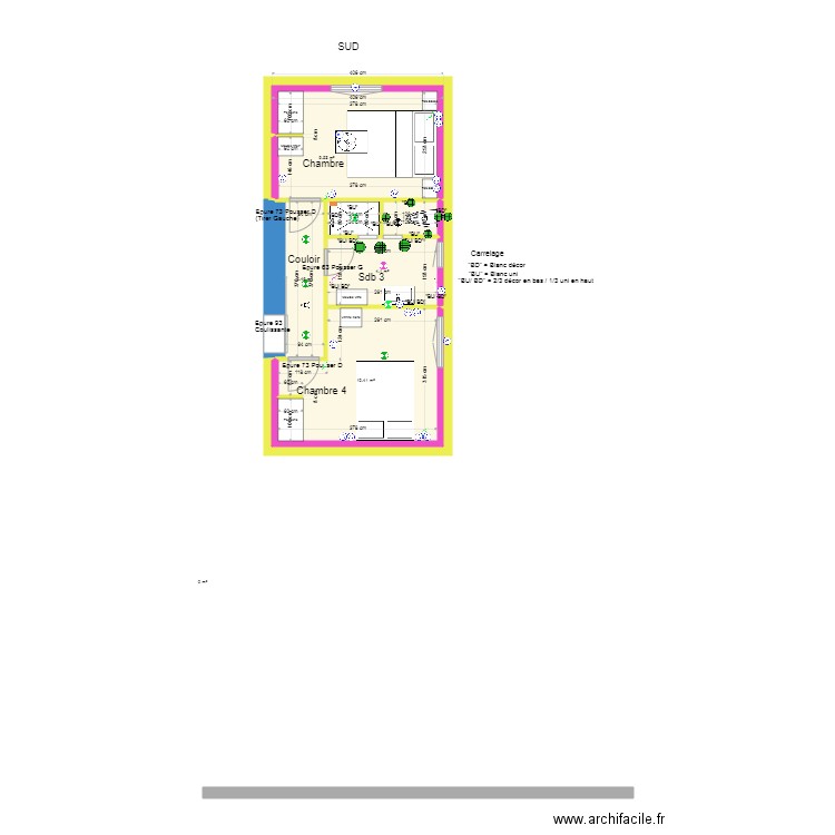 PLF etage 2021. Plan de 7 pièces et 30 m2