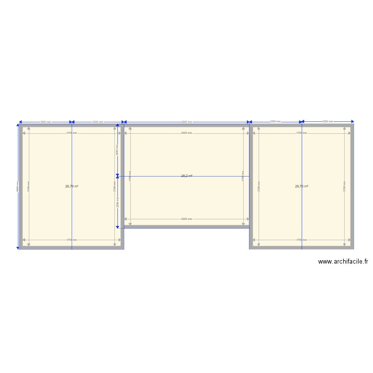 mmm5. Plan de 3 pièces et 82 m2