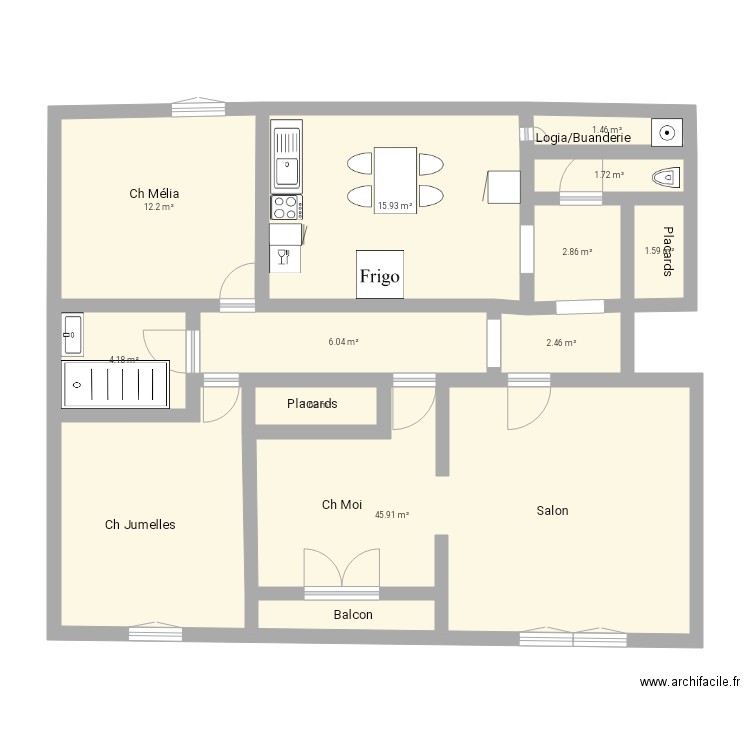 Appartement 75. Plan de 0 pièce et 0 m2