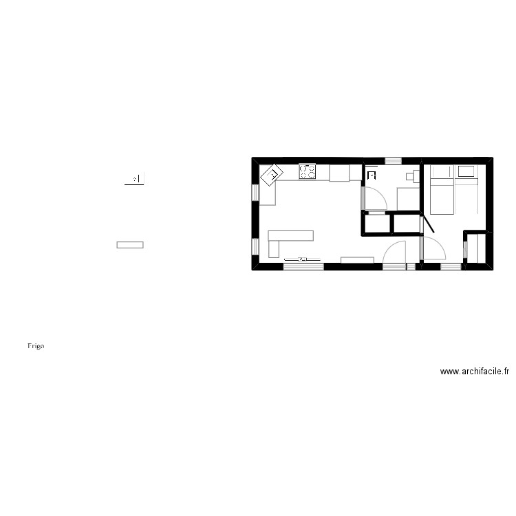 Léveillée Jasmin. Plan de 5 pièces et 31 m2