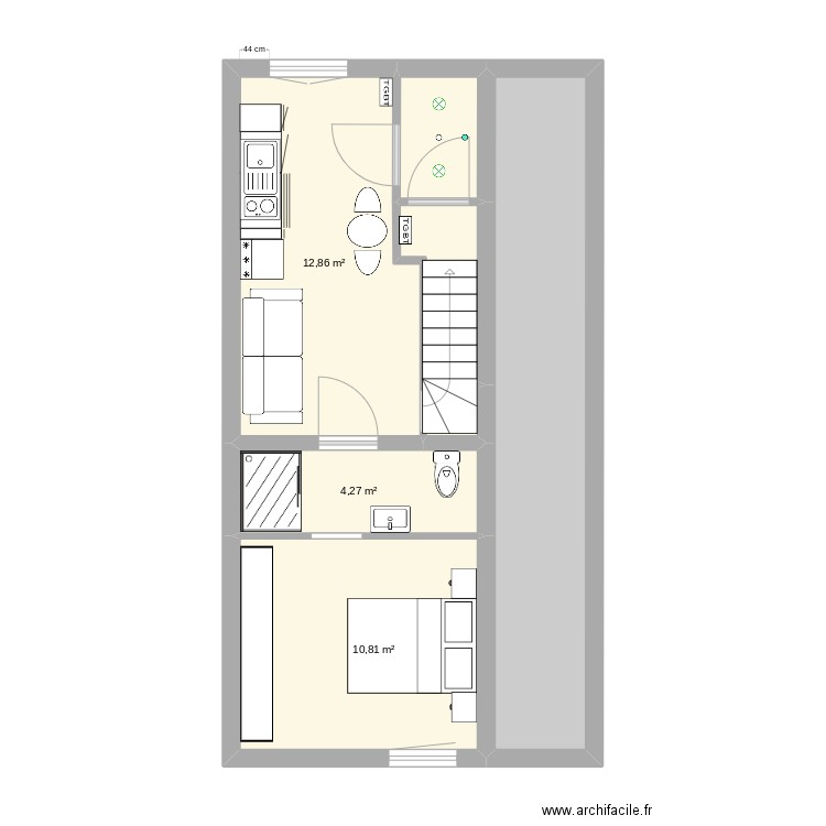 Appartement F1. Plan de 0 pièce et 0 m2