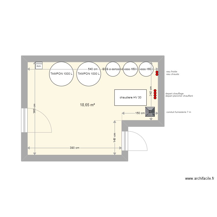 vimbert . Plan de 1 pièce et 19 m2