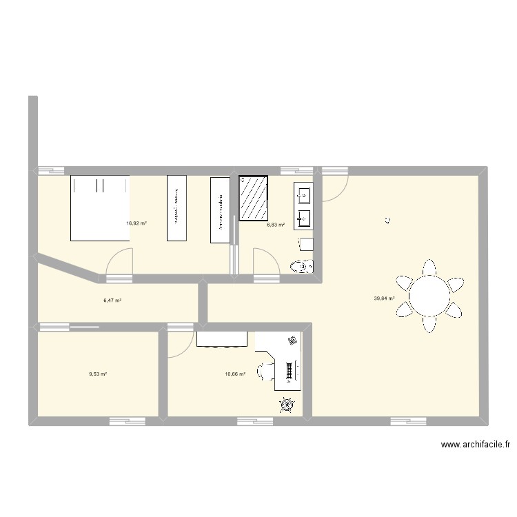 extension 2. Plan de 6 pièces et 90 m2