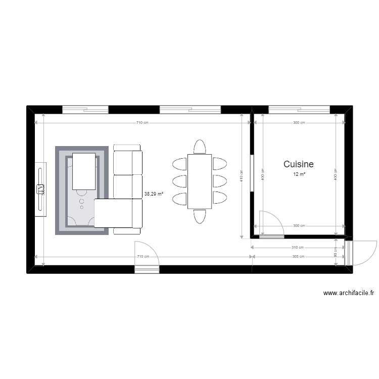 DEVOIR N2 U41. Plan de 2 pièces et 50 m2