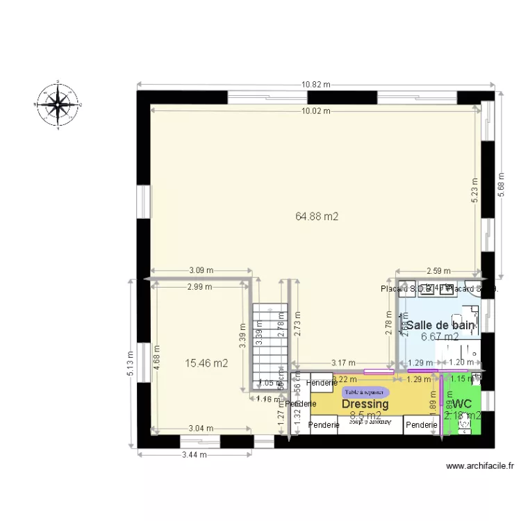 plan2 &eacute;tage 100 m carre. Plan de 
