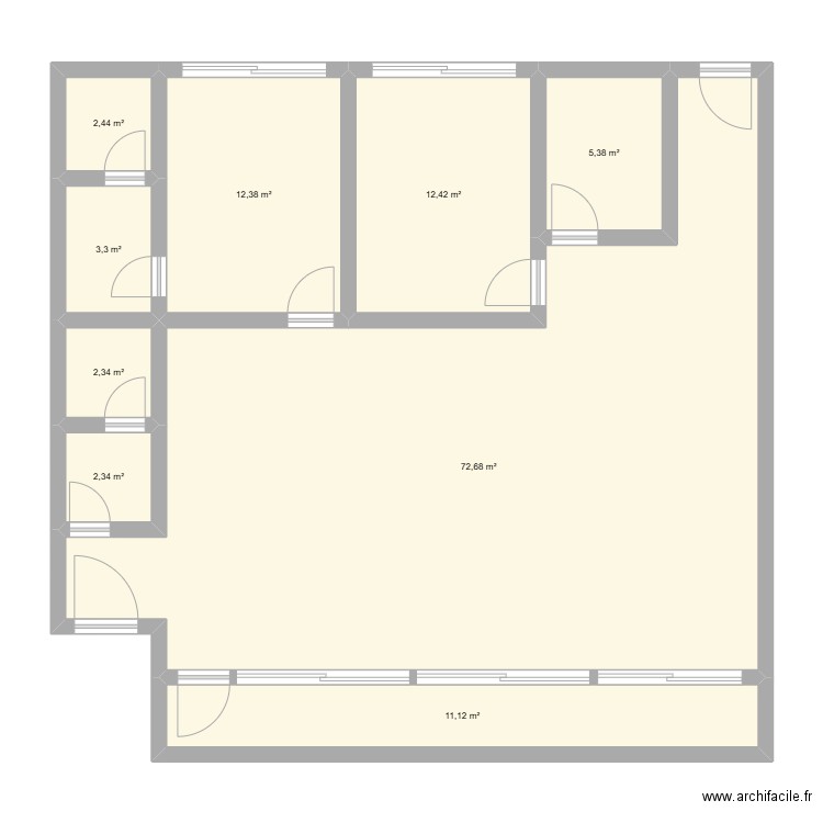 moghadasi. Plan de 9 pièces et 124 m2