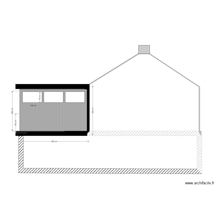 EXTENSION FENETRES COTE VOISIN . Plan de 0 pièce et 0 m2