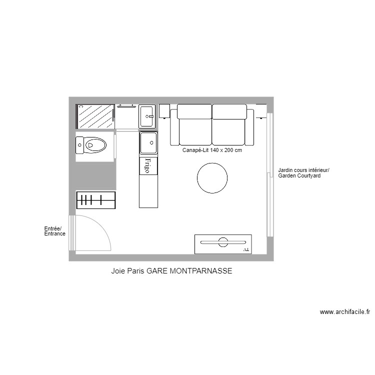 Montparnasse. Plan de 0 pièce et 0 m2