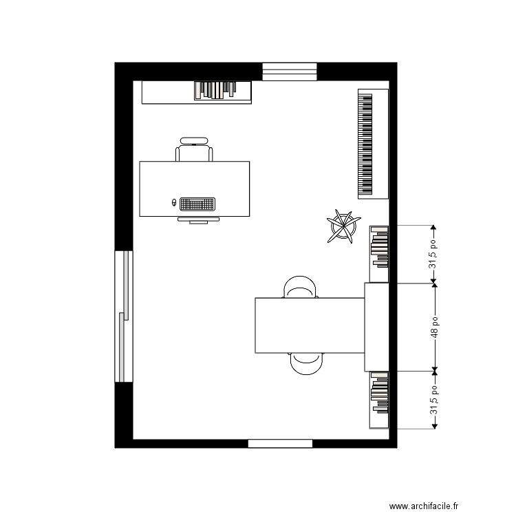 claveau bureau2. Plan de 0 pièce et 0 m2