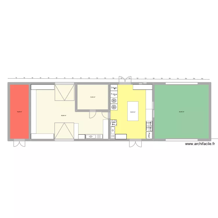 Bâtiment agricole. Plan de 5 Pièces et 159 m² Bâtiment agricole. Plan de 5 Pièces et 159 m²