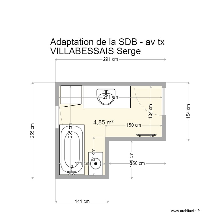 VILLABESSAIS SDB AV. Plan de 0 pièce et 0 m2
