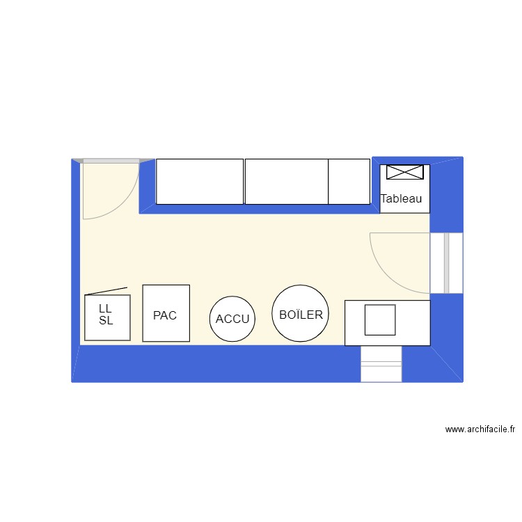 TROILLET GRANGES. Plan de 1 pièce et 9 m2