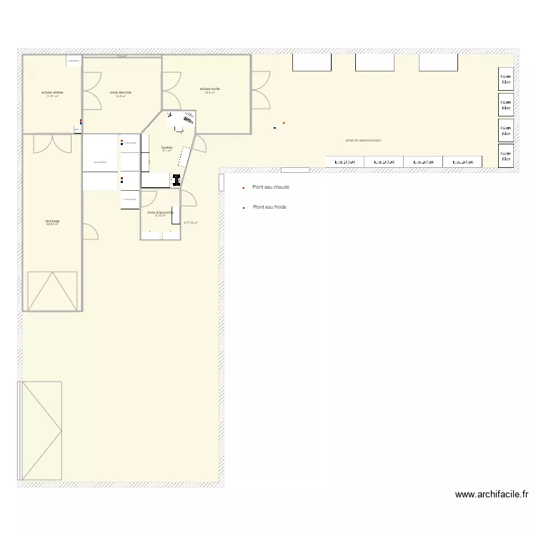 batiment LYON V1 plomberie. Plan de 