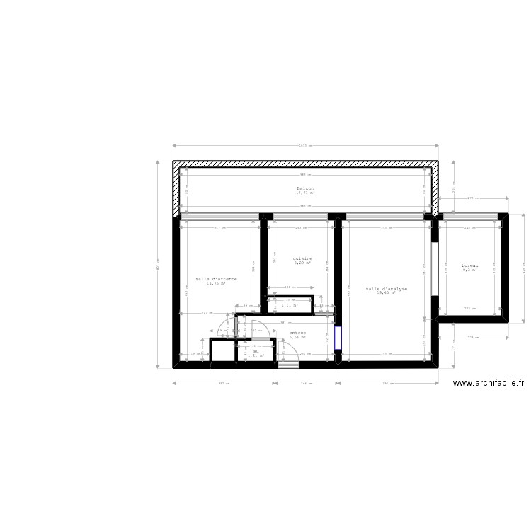 Project MEDLEY PLAN AMENAGEMENT. Plan de 9 pièces et 78 m2