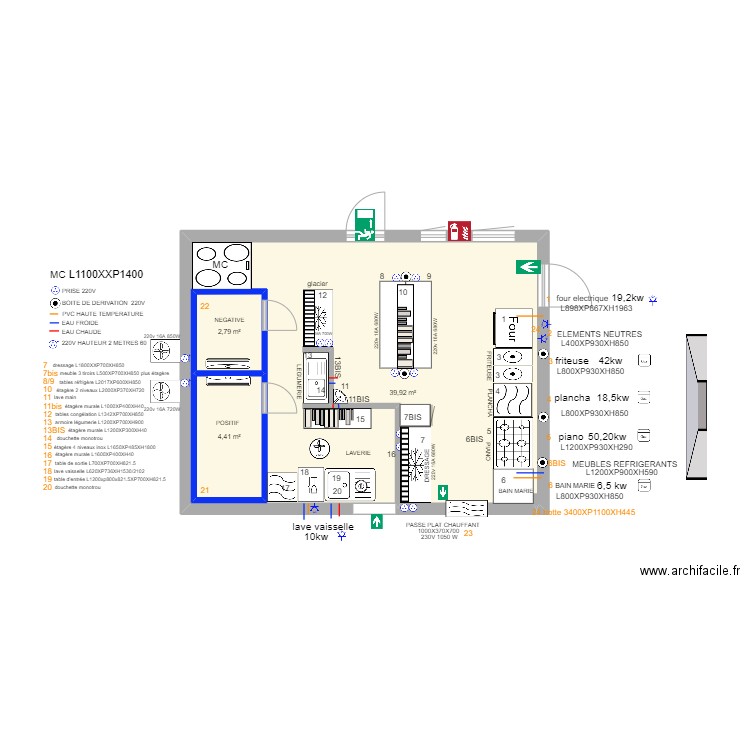 BOWLING 26. Plan de 3 pièces et 56 m2