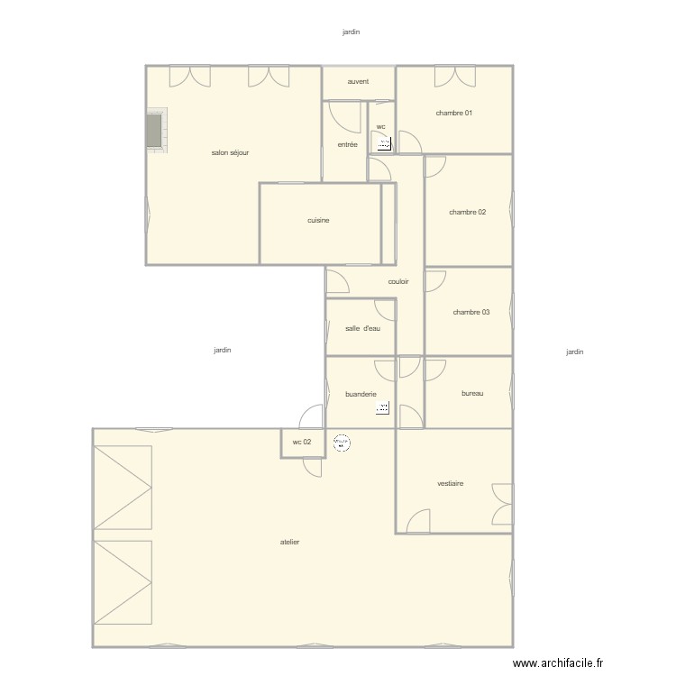 ouvrard am. Plan de 17 pièces et 228 m2