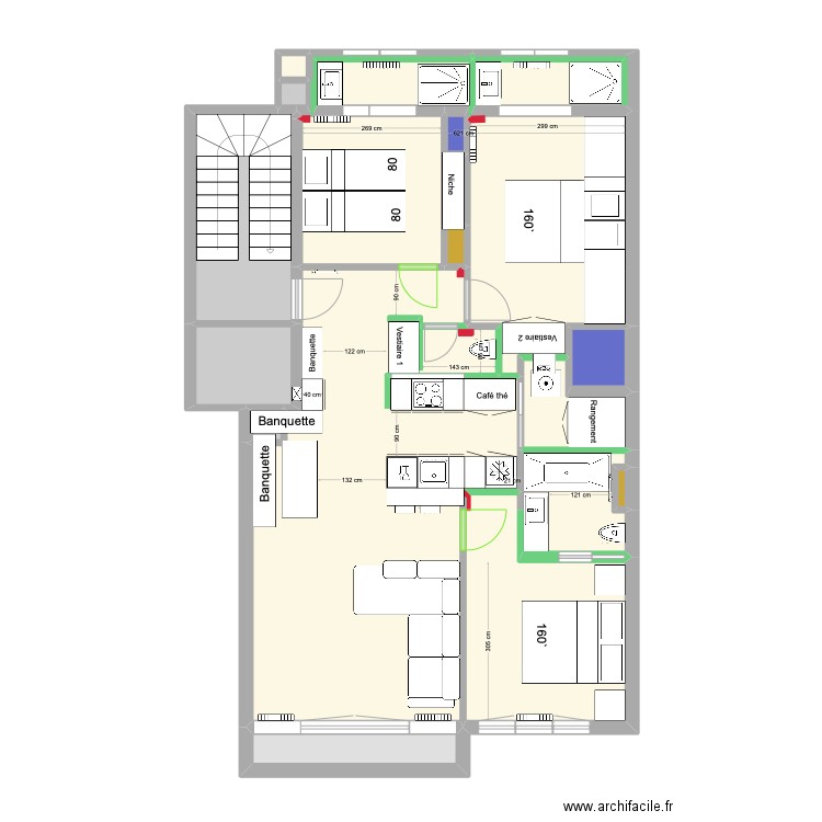 Meerlaan idée 13. Plan de 17 pièces et 91 m2