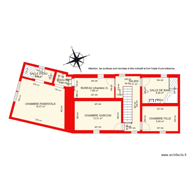 BI 3267 1er étage coté. Plan de 0 pièce et 0 m2