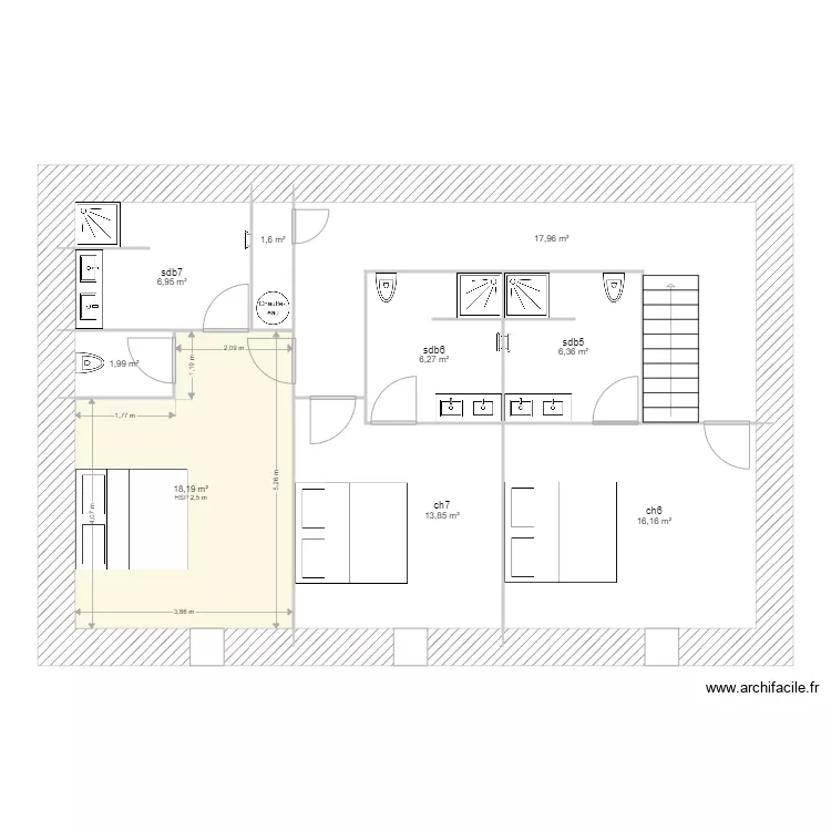maison donazac etage 2. Plan de 
