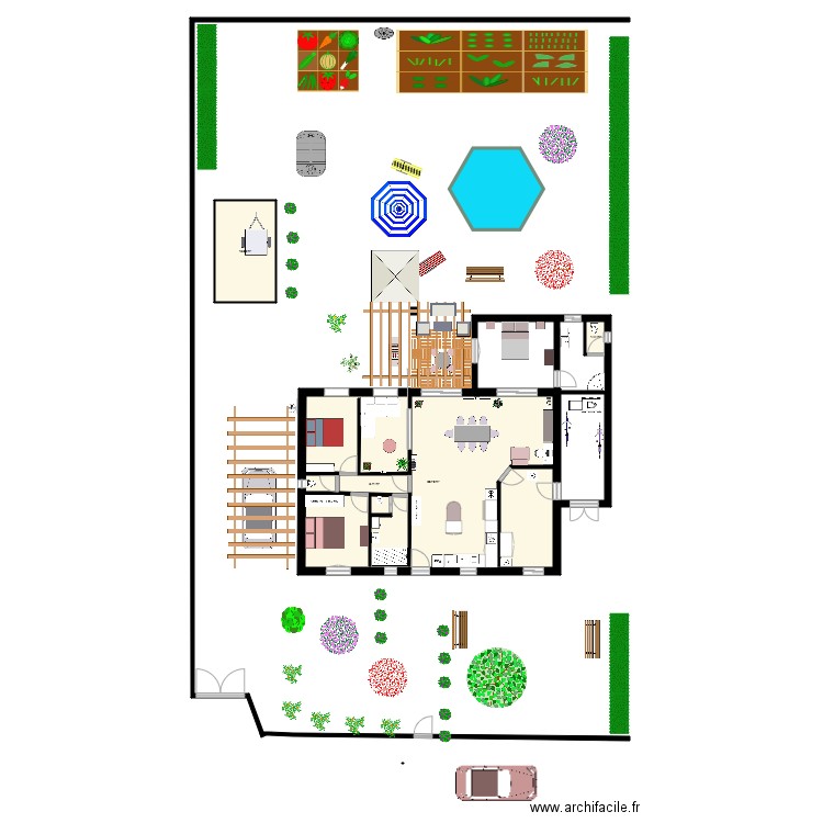 maison de corpe. Plan de 4 pièces et 118 m2